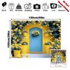 2D Yellow Rose Door Backdrop Bright Floral Wall Photography Background