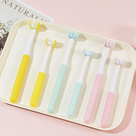 Baby Toothbrush Comfortable Grip U Type Safe Compact Creative Oral Care Tool Durable Three-sided Baby Toothbrush for Bathroom