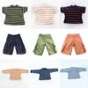 1/ 6 Bjd Doll Clothes Short Sleeve Stripe Long Sleeve T-Shirt Overalls Denim Shorts for 1/6, Yosd, 30cm SD Doll Accessories Toy