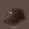 Retro Short Brim Cap Female Couple Versatile Soft Top Thin Baby Elephant Embroidered Short Edge Baseball Cap Men