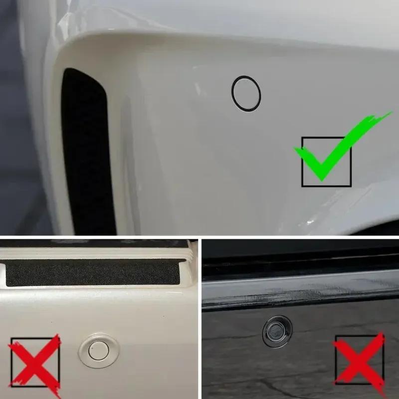 Flush Mount 4 Probe Reverse Parking Sensor Adjustable Depth Bumper Backup Radar System with Distance Alert Aid
