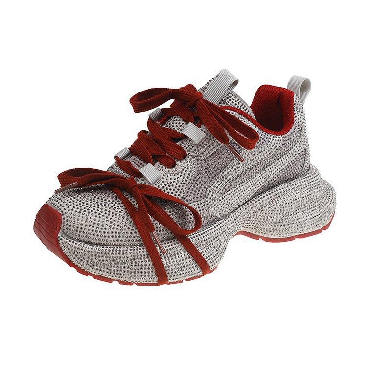 Gypsy Rhinestone Thick-soled Fried Street Dad Shoes Women's New Versatile, Comfortable and Breathable Ins Trendy Foreign Casual Shoes