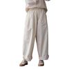 Women's Three-Season Retro Elastic Waist Wide-Leg Pants - Simple and Stylish In Raw Embryo Color