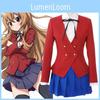 Deslumbrante Traje de Cosplay Dragon Tiger Toradora Aisaka Taiga Uniforme Escolar Exquisito Para Tamanhos Grandes