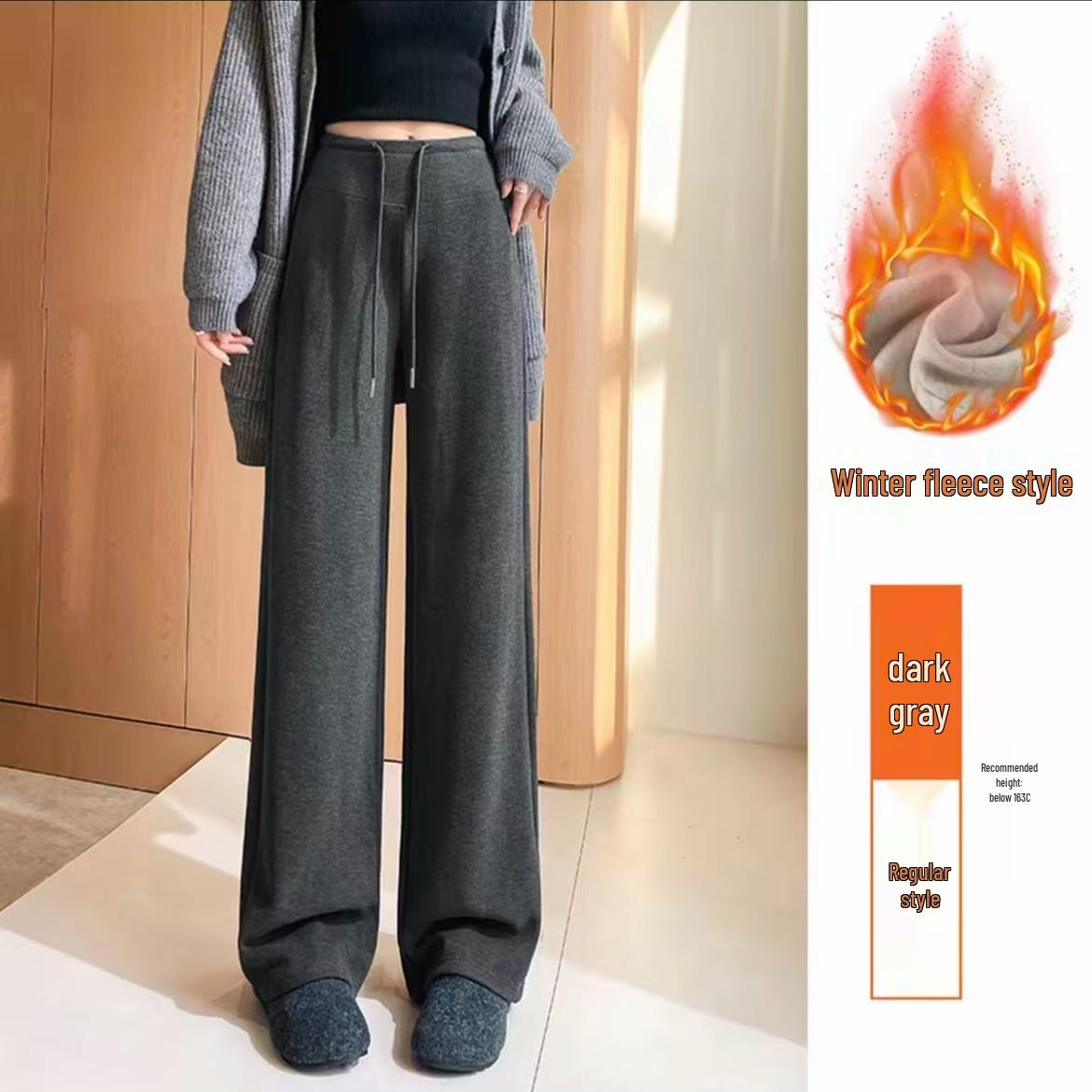

Fleece-Lined Flared Slimming Winter Pants L (115-130 lbs)