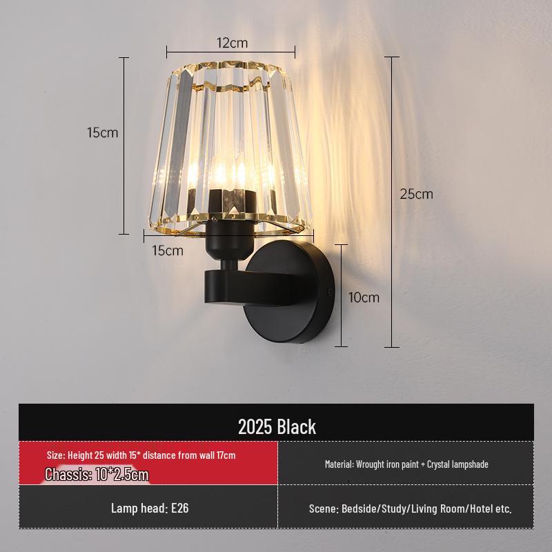 2025 Luxury Crystal Glass Wall Lamp for Bedroom, Villa, Corridor, or Entrance