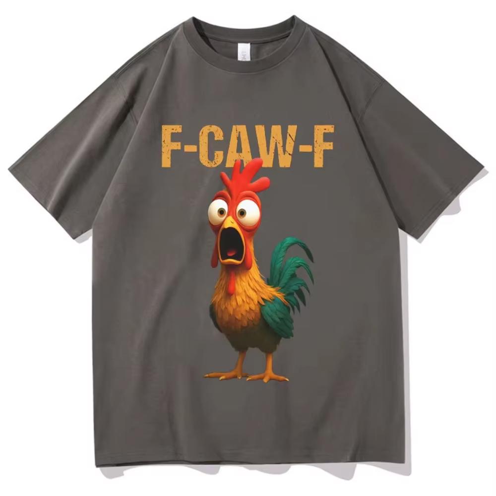 Summer Funny F Caw F Chicken Harajuku New Short Sleeves Top Mens Humor Unisex T Shirt Chicken Aesthetic Casual summer Tshirt