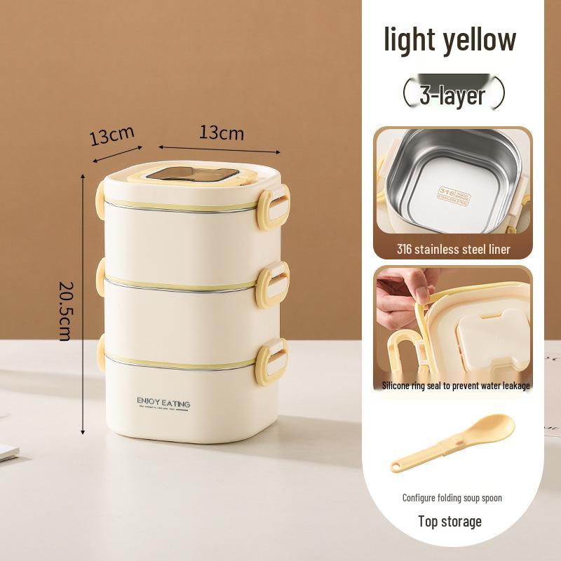 316 Multi-layer Stainless Steel Insulated Lunch Box for Office and School – Portable Bento with Lid