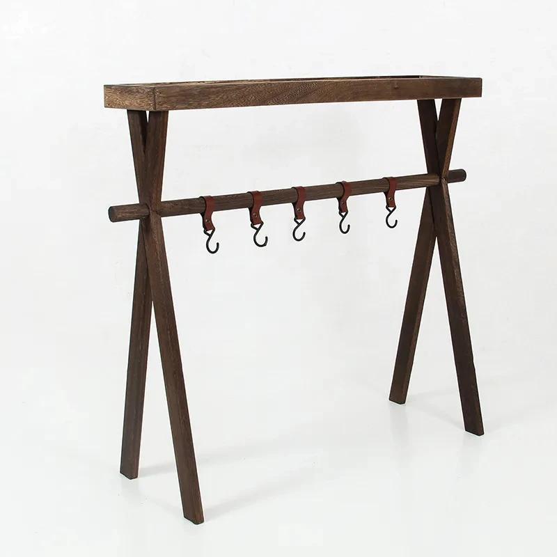 Outdoor Camping Spices Rack Save Space Portable Folding Seasoning Holder Detachable Simple Balcony Flower Stand Barbecue Shelf