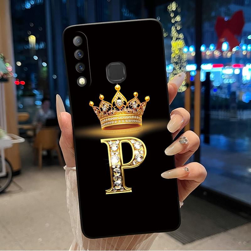 Beautiful A To Z Letter Crown Casing For Infinix S4 Smart3 Plus X626 X267 Case Black Soft Silicone Shockproof Shell