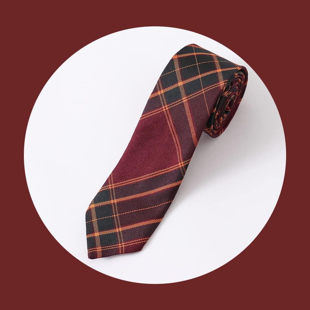 Sharphon Check Pleated Pleated Bow Set Skirt, 43/48cm Length, B10, Uniform, High-Waisted Skirt, Tie, 3-Piece