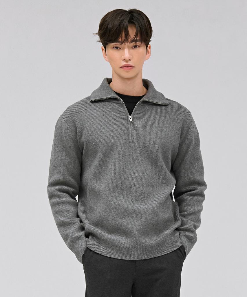 CHASECULT Men'S Half-Zip Sweater - Charcoal
