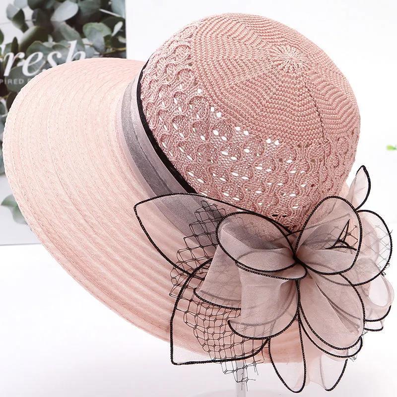 Cappello Da Sole Per Bambine Con Tesa Larga E Sottogola - Floreale Margherita, Cotone, Taglie 2-12 Anni (Rosa O Bianco)