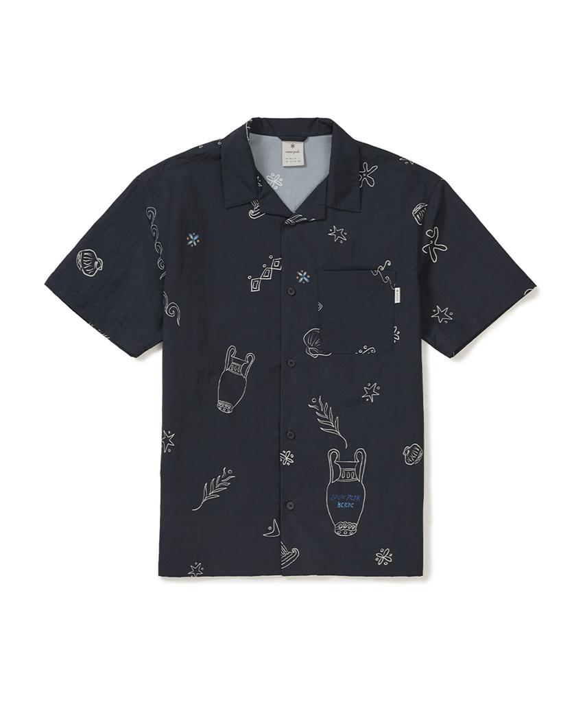 SNOWPEAK APPAREL [Snow Peak X Hersi] Graphic Short Sleeve Shirt (S25Mmwsh38) Navy