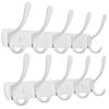 Set of 2 White Metal Wall-mounted Coat Racks 5 Hooks - 40.6×10×6.6 Cm, Capacity 13.6 Kg