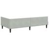 Corner Bed Frame with Headboard Light Grey 90 Cm X 190 Cm Velvet