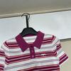 Nanyou Kaixuan Striped Lapel Knit Top with Logo Embroidery - Trendy, Casual, and Age-Reducing Short Sleeve Shirt