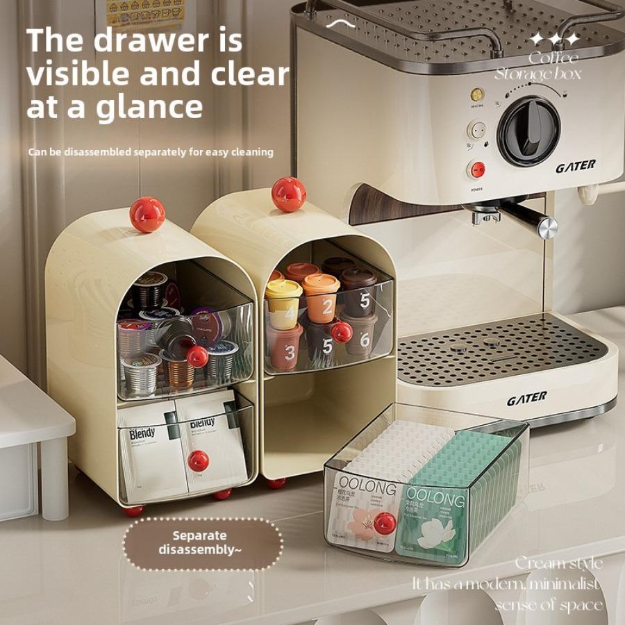 Coffee Organizer Desktop Corner Tea Bag Storage Box Drawer Sle Office Tea Water Room Table Storage Rack Capsule Coffee Organizer