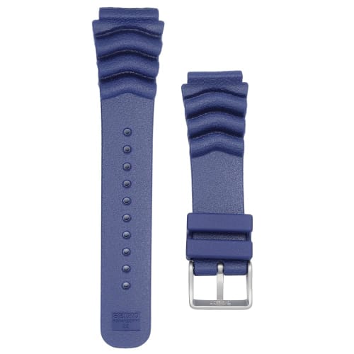 Seiko watch strap, RS04K22NY1, 22mm mounting width, 20mm buckle width, urethane, navy blue, genuine diver's watch.
