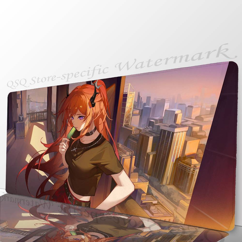 Surtr Animated Game A-Arknights Mousepad Mouse Mat Desk Mat With Pad Gaming Accessories Prime Gaming XXL Keyboard Pad Padding