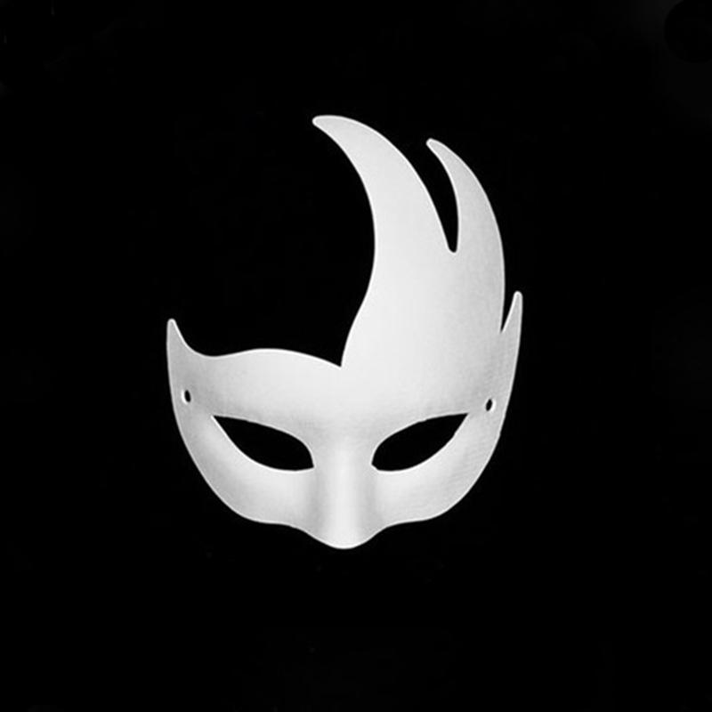 DIY Blank Paper White Masks Halloween Party Cosplay Painted Masquerade Kids Cartoon Animals Hand Paintable Mask