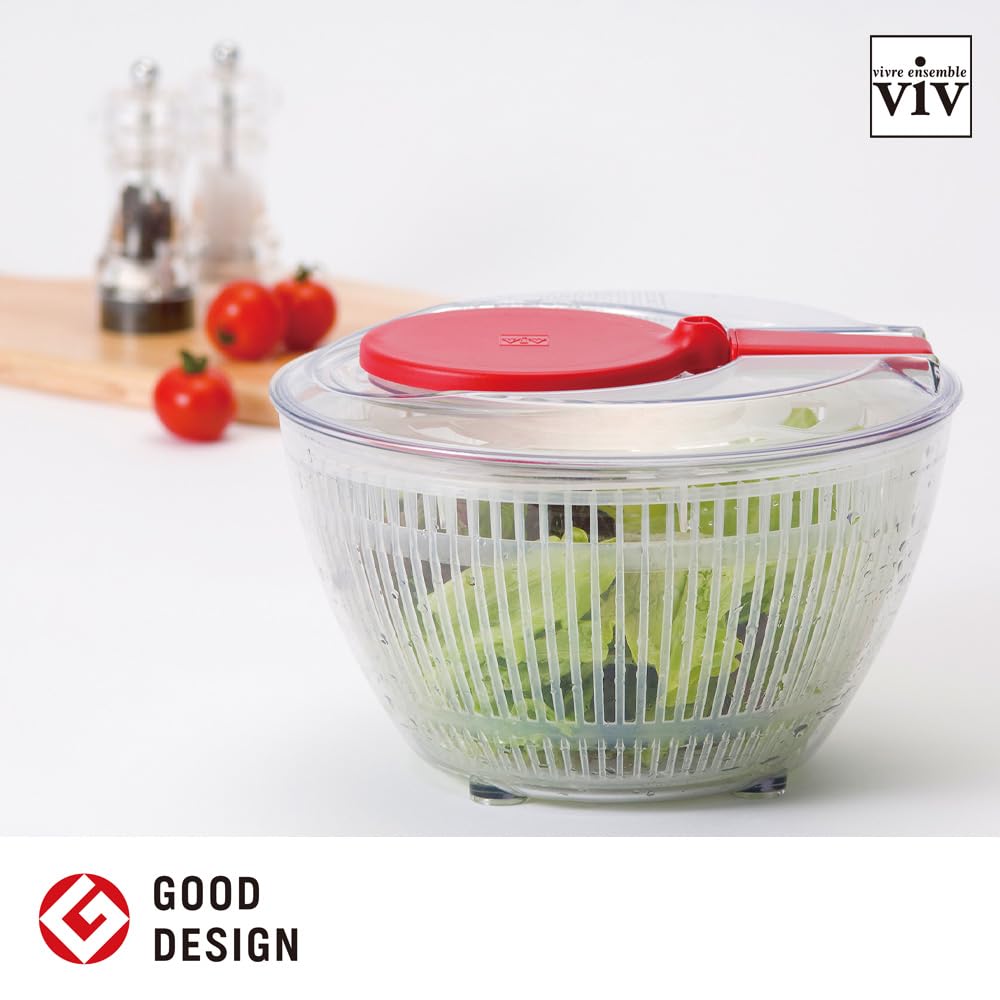 World Create Salad Vegetable Made In 21cm Diameter X 14cm Small Perfect for Noodles and Salads Spinner, Small, Easy-to-Clean Drainer, Mini, Japan,