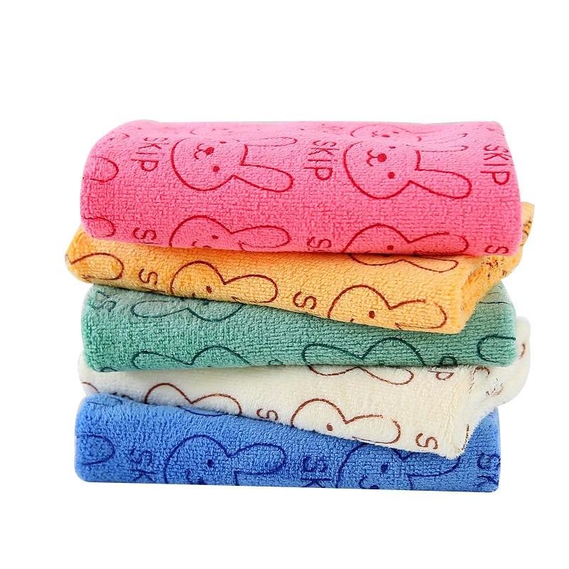 1Pcs Cute Bunny 30*30cm Baby Square Towel Thicken Hook Towel Universal Handkerchief Random Color