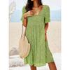 Pullover print long medium and long urban casual retro women's short-sleeved dress