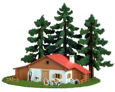 PLUM Anitecture 06 Mädchen vom Alpendorf Haus Berg Maßstab Papierbasteln PP141 Heidi, Heidis (Almhütte) 1/150