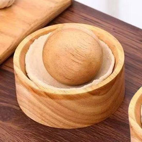 Drewniana Formka do Pierogów Okrągła Ręczna Praska do Ciasta Wontonów Wielofunkcyjne Narzędzie do Pierogów do Domowej Kuchni