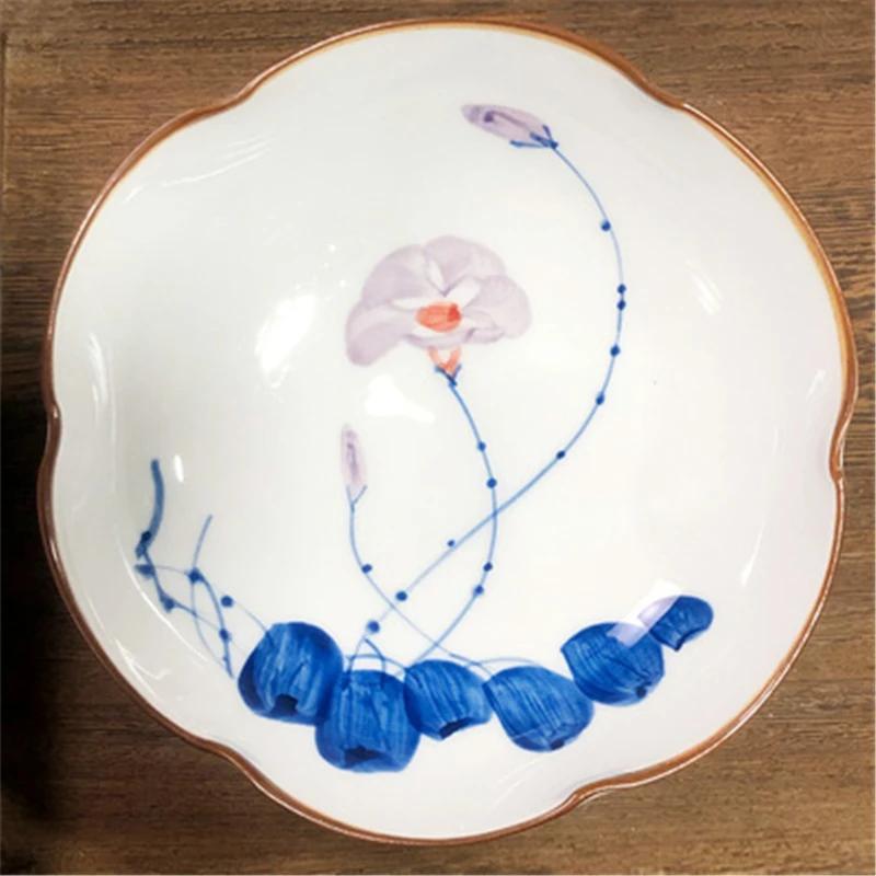 Ceramic Refreshment Tray Zen Dessert Plate Exquisite Vintage Teahouse Tea Table Fruit Tray Dishes Snack Chinese Style Fruit Tray