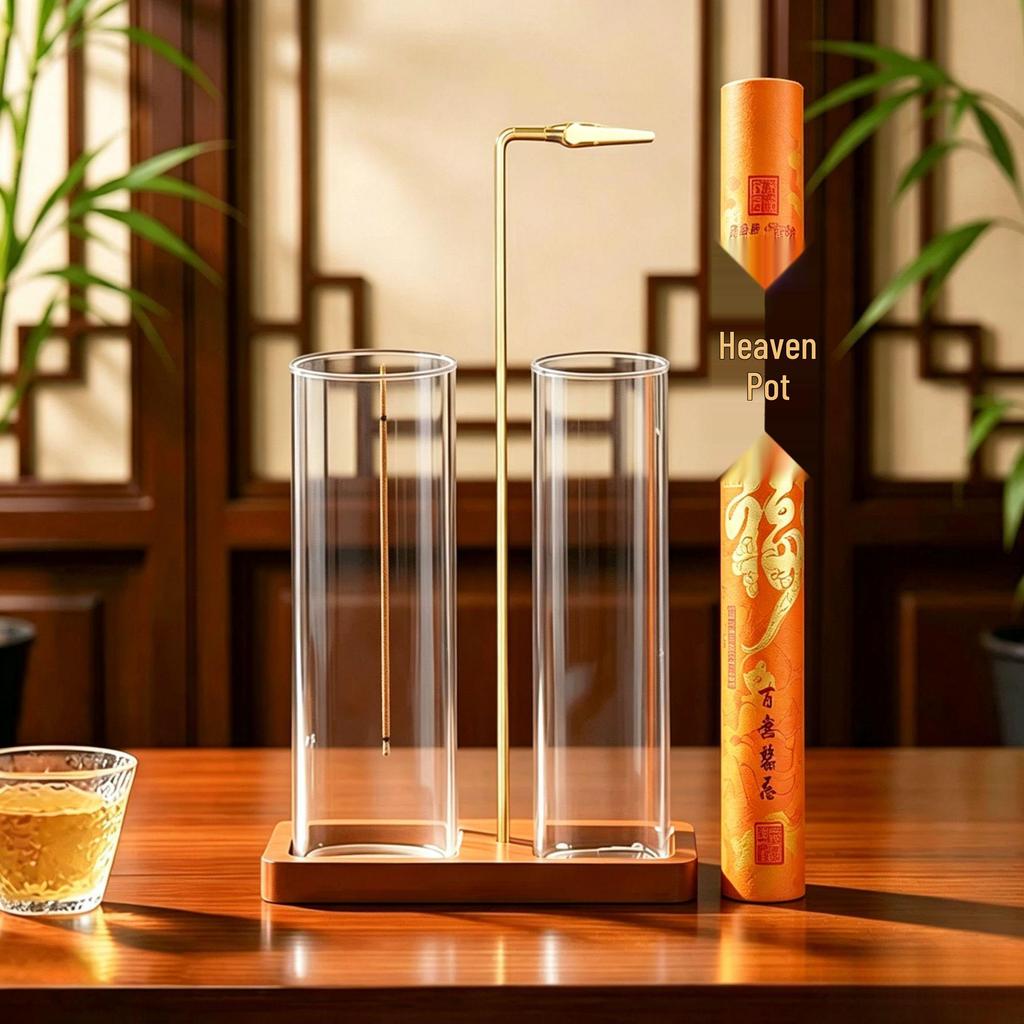 Inverted Glass & Metal Incense Burner – Ash-Proof Aromatherapy Holder for Home Decoration
