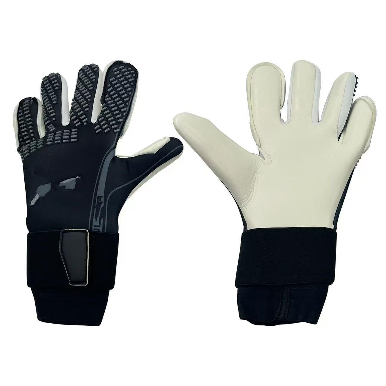 

Goalkeeper Gloves Adult Youth Football Gloves Wrapped Wristbands Game Thickened Latex Football Gloves 10 yards чорний