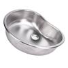Stainless Steel Bar Sink 15x12.48x3.94in Large Capacity Heart Shaped Wash Basin with 40mm Sewer