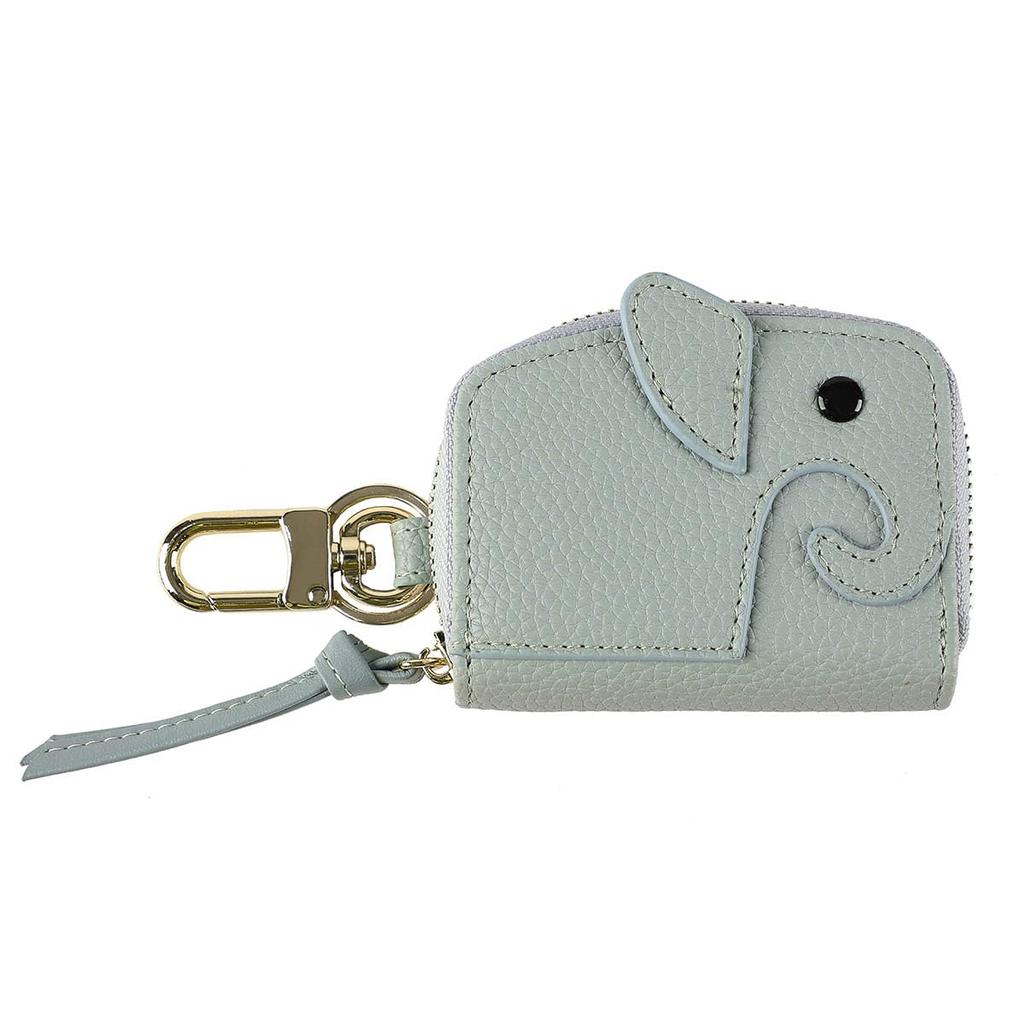 Lizdays Smart Key Case with Clear Small and Round Zipper and Chain Key Ring for Car and House Keyless Cute and Stylish Elephant Design Women's Window,