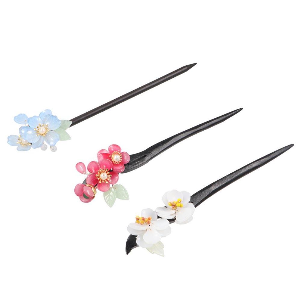Vintage Winding Flower Hairpin Classical Hanfu Headwear National Style Wooden Hair Stick  Girl