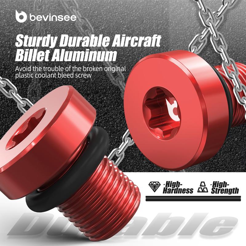 BEVINSEE Coolant Thermostat Housing Bleed Screw for BMW E46 E39 E90 E91 E92 E93 E60 E36 F30 F36 F10 G20 G30 X3 E83 X5 E53 E70 Z4