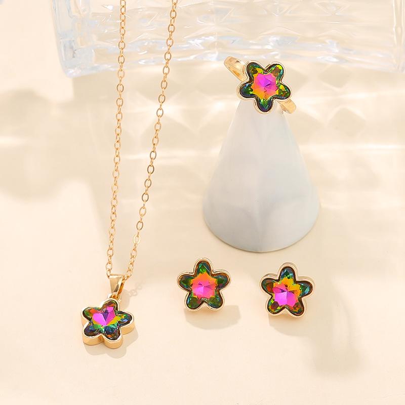 Neues Produkt allmähliche Veränderung Fünf-Sterne-Schmuckset Mode Persönlichkeit ins leichter Luxus Mädchen Halskette Schlüsselbeinkette