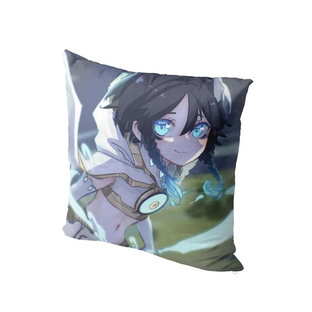 Anime Cartoon Genshin Series Printed Pillowcase Cute Kawaii Pink Bedside Bedroom Sofa Cushion Cover Body Pillow Case x