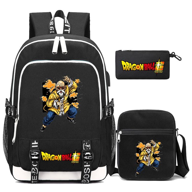 3ks/set Anime Dragon Ball Batoh Dětský Teenager Cartoon Bagpack Vodotěsný školní batoh Školní batoh Student Boy Girl