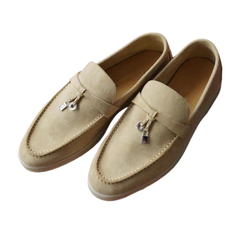 High-Grade Sheepskin Wear-Resistant Casual Loafer Shoes Couple's Loafers Customizable Colors Available A040224