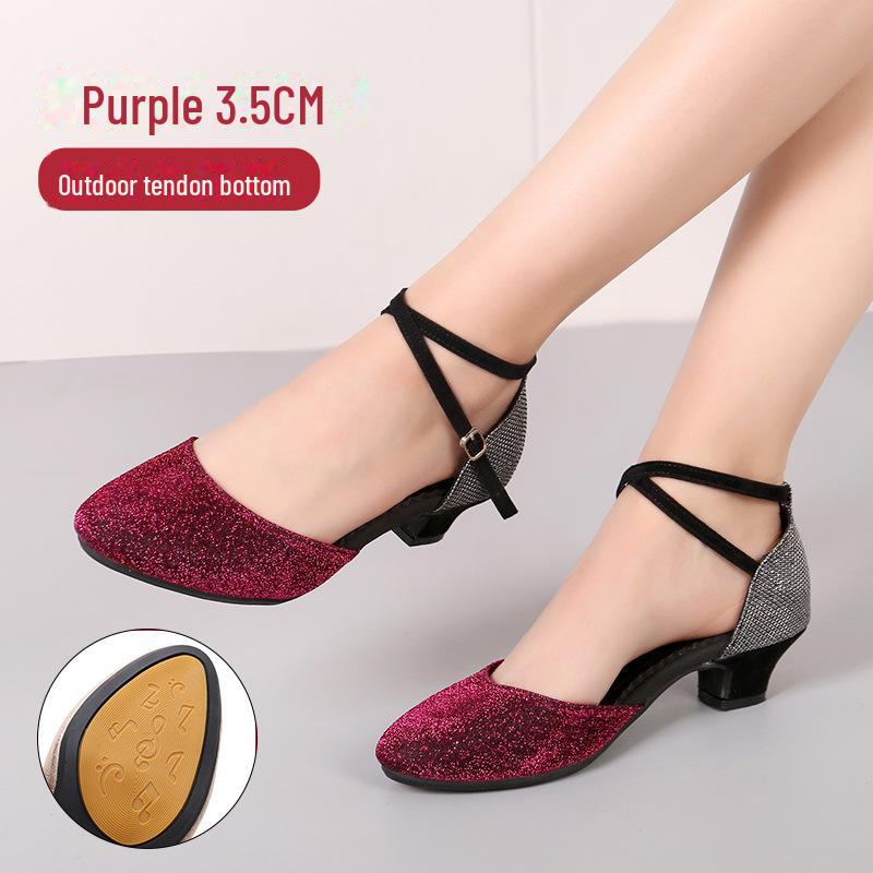 

Жіноче взуття для латиноамериканських і бальних танців - м яка підошва для квадратних танців 42 фіолетовий