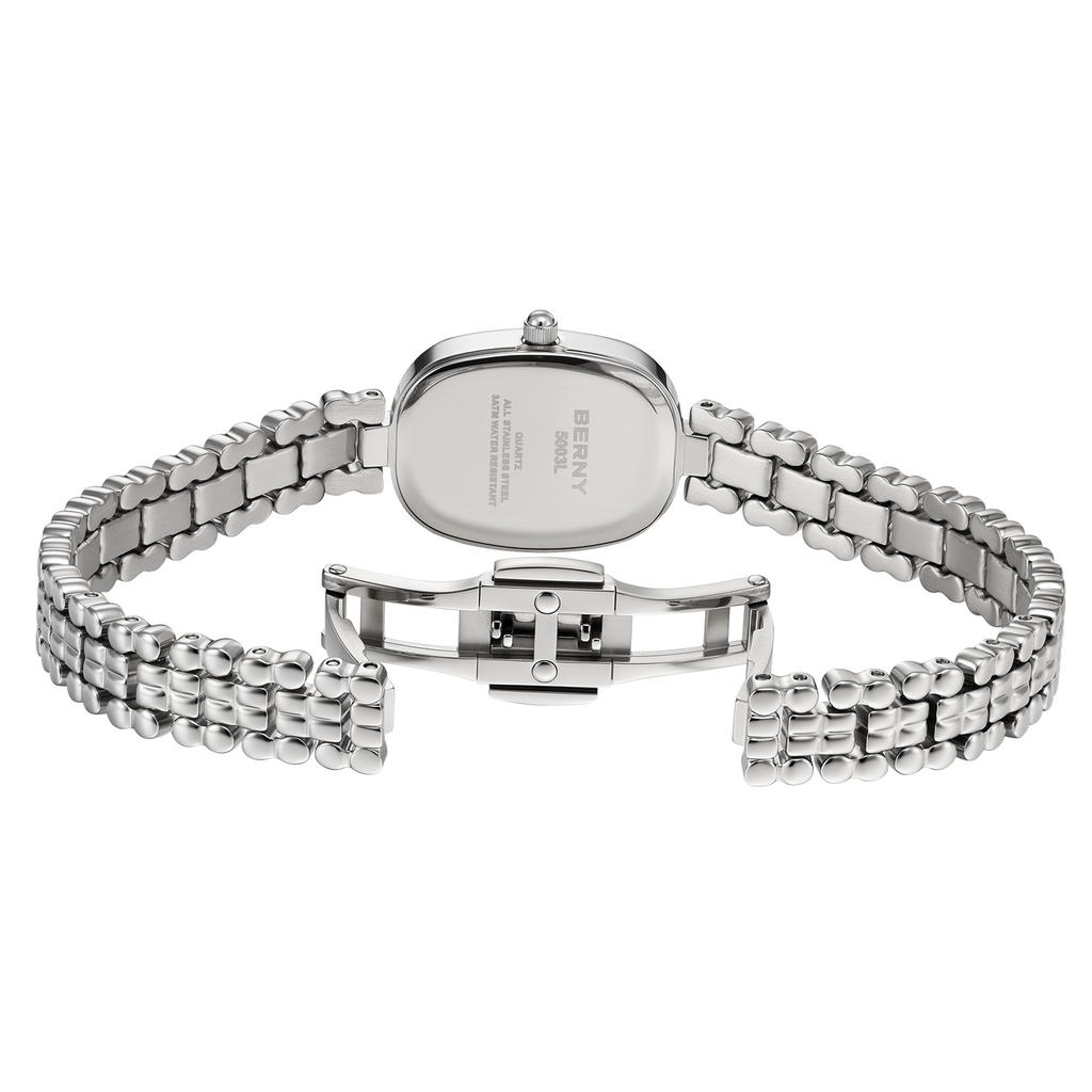 BERNY Women's Watches Fashion Casual Small Dail Ladies Quartz Watch Elegant Stainless Steel Girls Dress Wristwatch