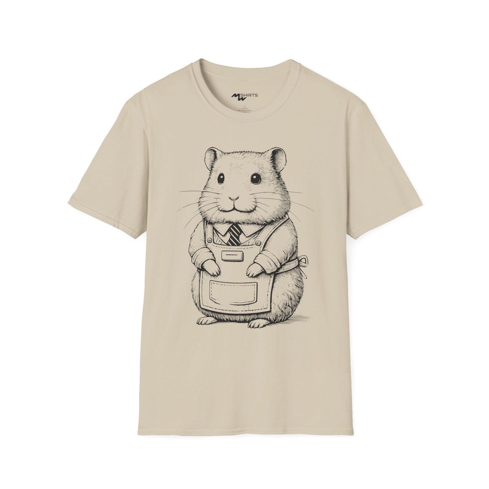 Retail Hamster/ Engraving-Style T-Shirt/ Unisex Softstyle T-Shirt L