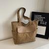Large capacity retro shoulder bag women's strip velvet messenger bag female student simple literary corduroy bag women's tote bag