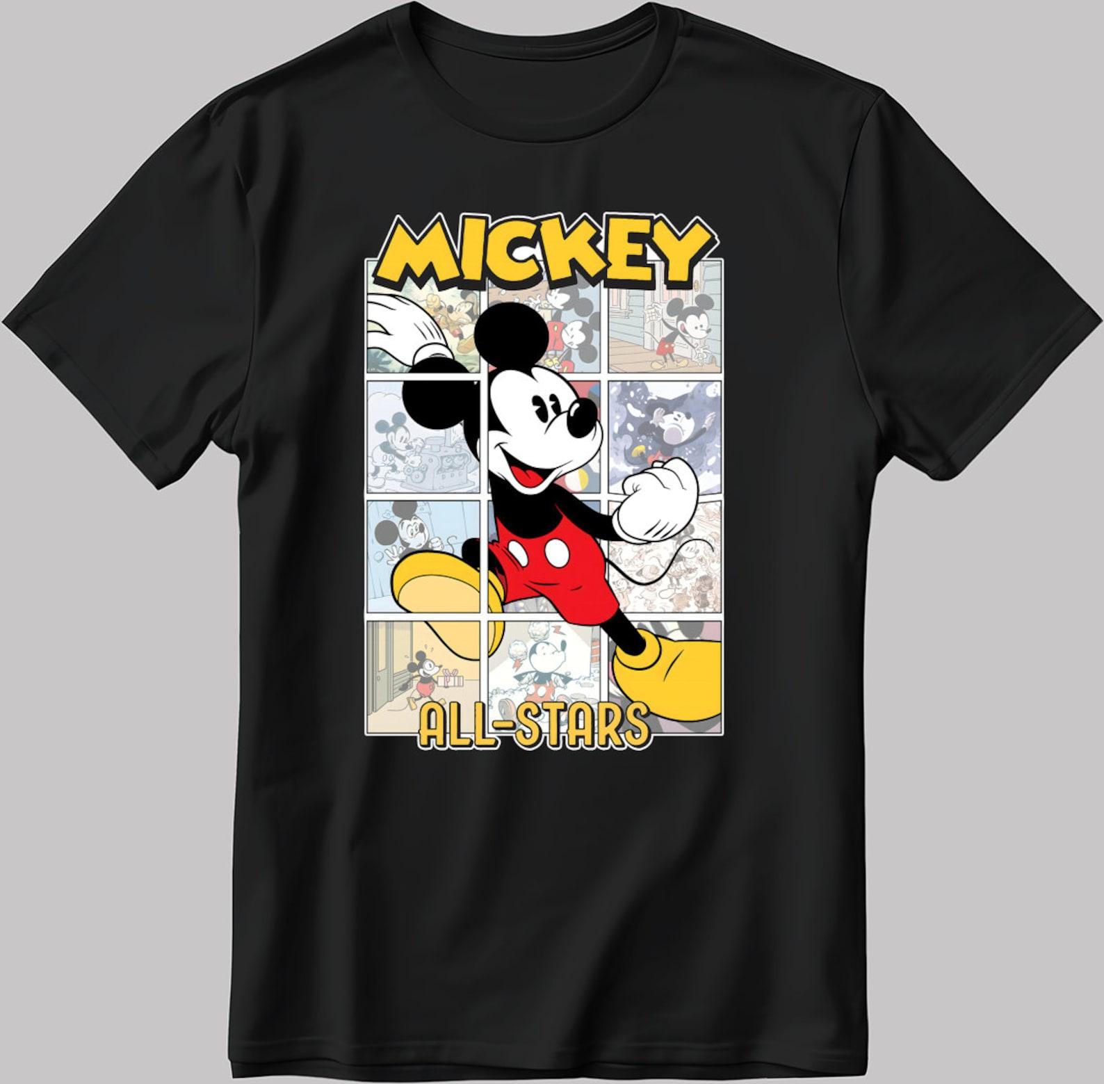 Mickey Mouse All Stars Short Sleeve White-Black Men s / Women s T-Shirt N116 M