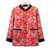 Middle-aged small cotton-padded jacket, winter floral cotton-padded coat, grandma's warm top, year-old 0 mother buckle coat