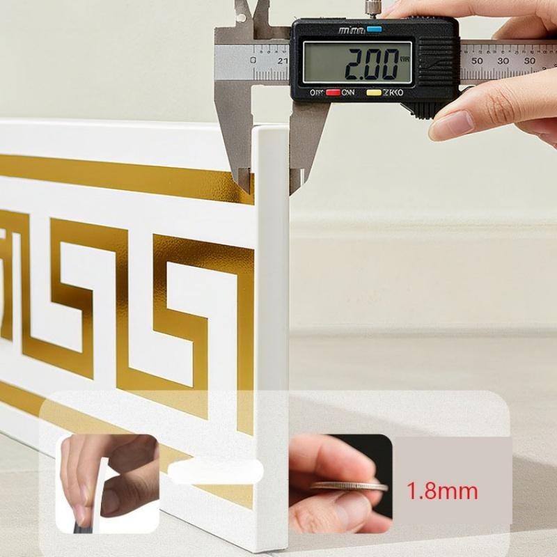 Silná samolepicí PVC soklová lišta - Vodotěsná nástěnná soklová dekorace, Imitace dlaždicová soklová lišta, Snadné odlupování a lepení