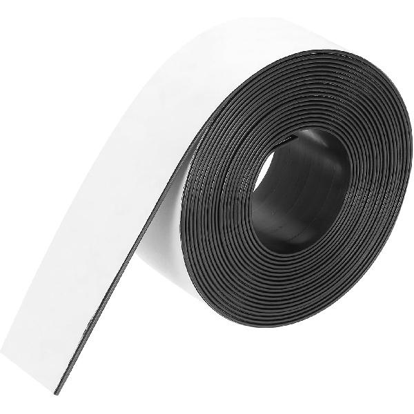 MECCANIXITY Magnetic Strip 16.4 Feet X 3/8" Width X 1/16" Thick Magnetic Tape Labels Stickers Self Adhesive for Whiteboards Refrigerator and DIY