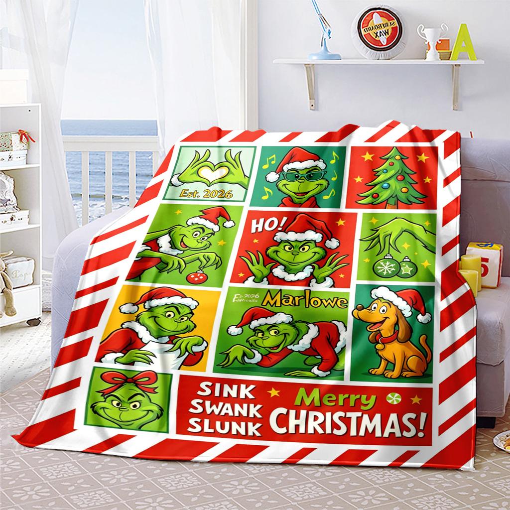 Christmas Gift Comedy Movie How the Grinch Stole Christmas blanket home warming, four season bed decoration sofa cover flannel throwing blanket K18